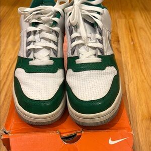 Nike Delta Force Low SI White and Green Athletic Shoes